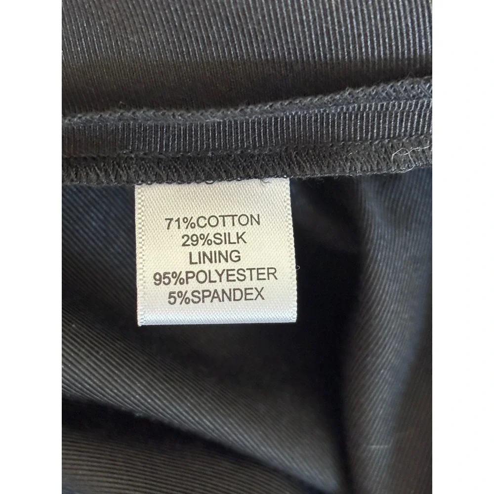 St. John Collection Black Cotton‎ Silk Pleated A-Line Skirt Size 12 Midi - Picture 6 of 6